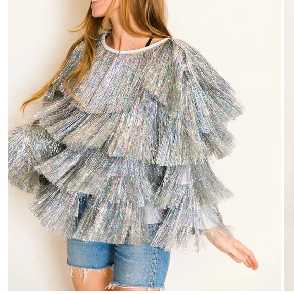 Holographic fringe deals jacket